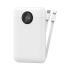 WiWU Wi-P022 Galaxy Power Bank 22.5w, 10000mAh Fast Charging, with Dual Built-in charging cable Type-C + Lightning - White